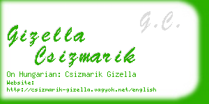 gizella csizmarik business card